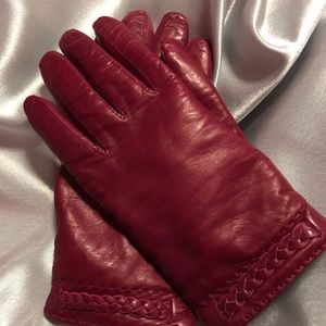 Genuine Italian red leather gloves